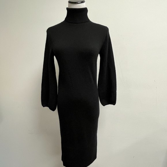 Karoo Dresses & Skirts - Karoo Mark Eisen black cashmere turtleneck knit dress bell sleeve 0 xs